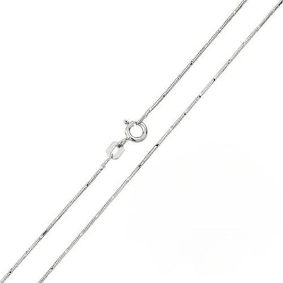 Italian Solid Sterling Silver Fancy 8 Sided Diamond Cut Snake Chain 020 - 0.7mm Elegant Nickel Free Necklace with Lobster Claw Clasp Closure