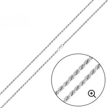 Load image into Gallery viewer, Italian Solid Sterling Silver Rope Chain 030 - 1.4MM Nickel Free Necklace with Lobster Claw Clasp Closure