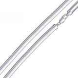 Sterling Silver Italian Solid Flat Omega Chain 4MM Nickel Free Necklace with Lobster Claw Clasp Closure