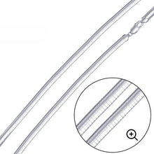 Load image into Gallery viewer, Sterling Silver Italian Solid Round Omega Chain 120 - 1.2mm Luxurious Nickel Free Necklace with Lobster Claw Clasp Closure