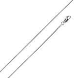 Sterling Silver Italian Solid Square Snake Chain 035 - 1.1 MM Nickel Free Necklace with Lobster Claw Clasp Closure