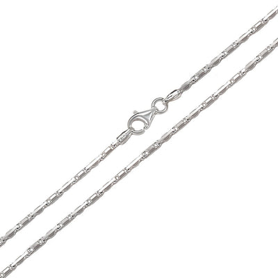 Italian Sterling Silver 12- 3.2 mm Heshe Chain