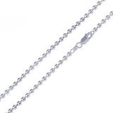 Sterling Silver Italian Bead 400-4mm Chain with Lobster Clasp Closure