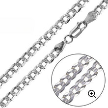 Load image into Gallery viewer, Sterling Silver 140-6.1MM Flat Pave Curb Chain