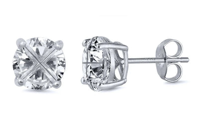 Sterling Silver Round Invisible Casting Stud Earrings