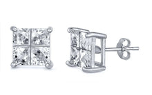 Load image into Gallery viewer, Sterling Silver Square Invisible Casting Stud Earrings