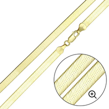 Load image into Gallery viewer, Sterling Silver Gold Plated Herring Bone 3.4mm-040 Chain with Lobster Clasp Closure