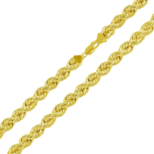 Load image into Gallery viewer, Sterling Silver Gold Plated Hollow Rope 6.5mm Chain