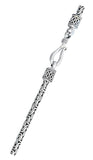 Sterling Silver Oxidized 3mm Byzantine Bali Necklace