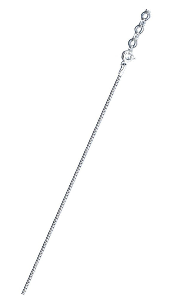 Sterling Silver Diamond Cut Box 012 Chain With Extension