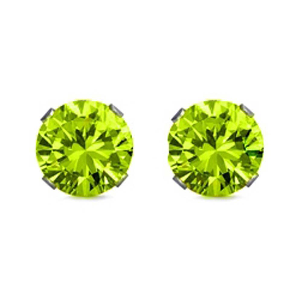Sterling Silver Rhodium Plated Round Cut Stud Earring Set on Basket Prong Setting with Friction Back Post 5mm