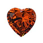 Sterling Silver Rhodium Plated 7mm Heart Color CZ Earrings