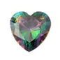 Load image into Gallery viewer, Sterling Silver Rhodium Plated 7mm Heart Color CZ Earrings