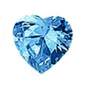 Sterling Silver Rhodium Plated 8mm Heart Color CZ Earrings