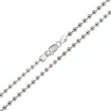 Sterling Silver Italian Bead Chain 250- 2.5mm with Lobster Clasp Closure